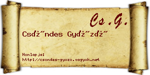 Csöndes Győző névjegykártya